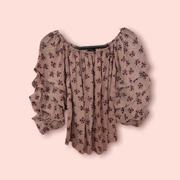 American Eagle Off-the-shoulder Pink Blouse - Picture 2 of 3